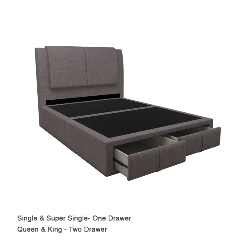 Eden Fabric Drawer Bed with Drawer Front