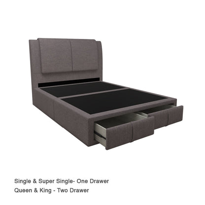 Eden Fabric Drawer Bed with Drawer Front