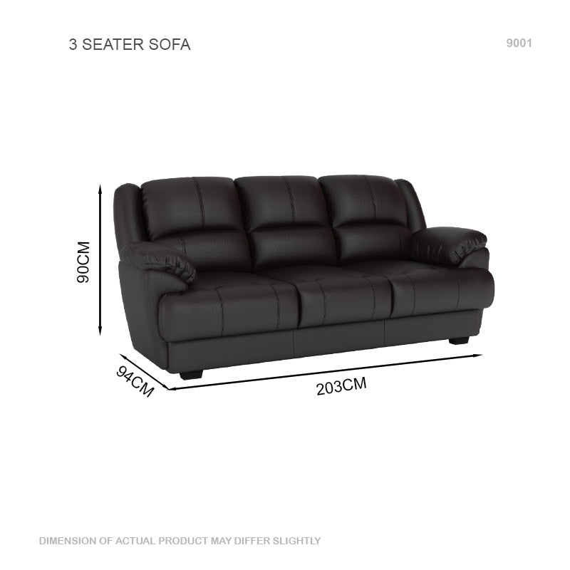 Esme Faux Leather 3 Seater Sofa