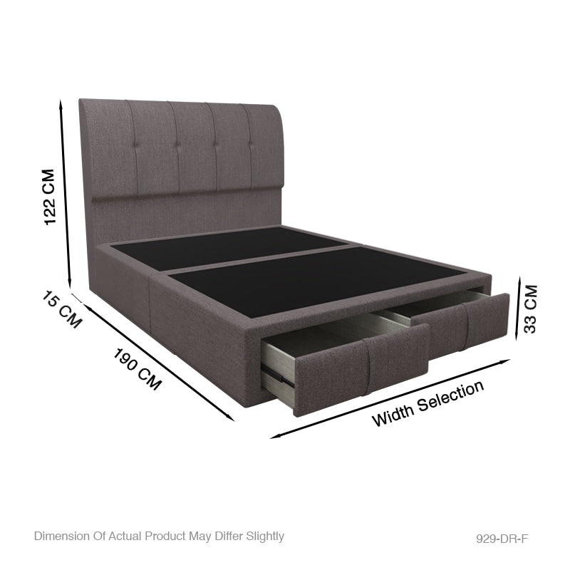 Lucas Fabric Drawer Bed with Drawer Front