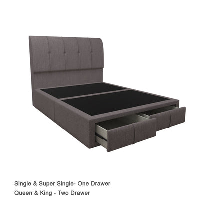 Lucas Fabric Drawer Bed with Drawer Front