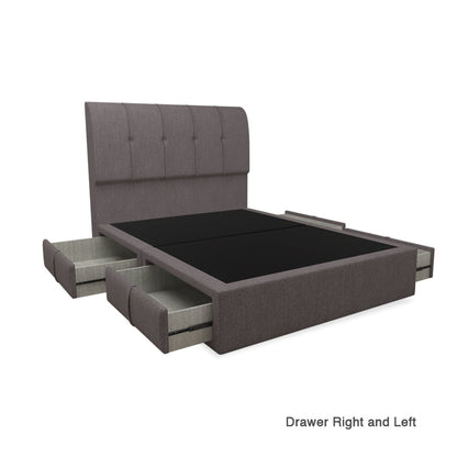 Lucas Fabric Drawer Bed with Drawer Left and Right Queen & King
