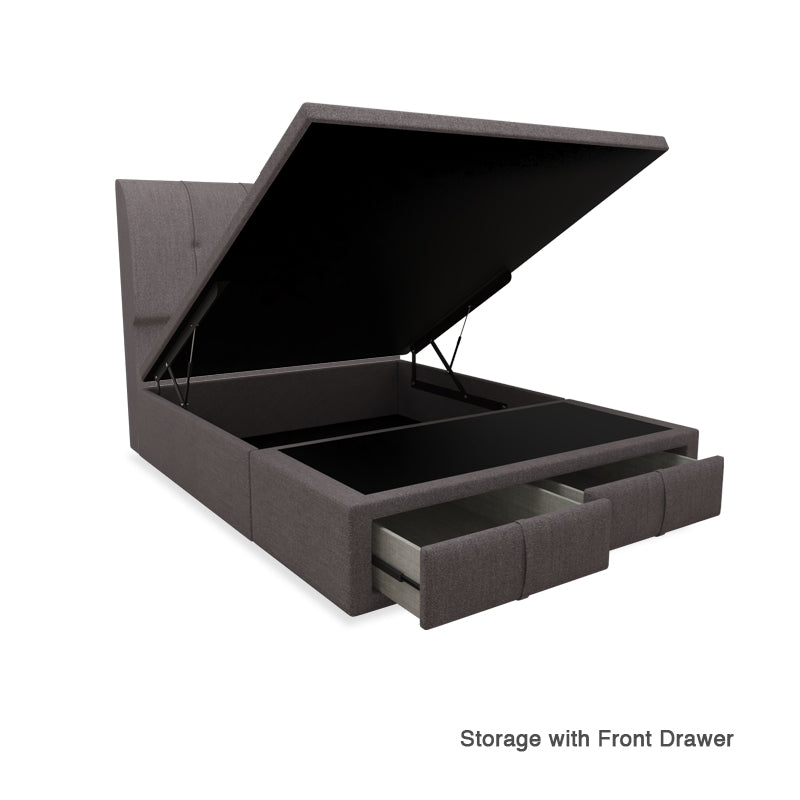 Lucas Fabric Drawer Storage Bed with Drawer Front