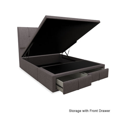 Lucas Fabric Drawer Storage Bed with Drawer Front