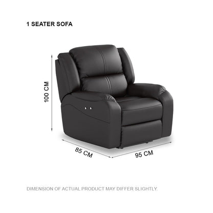 Alana Half Leather Cowhide 1 Seater Sofa