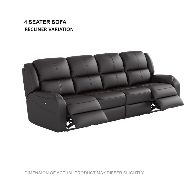 Alana Half Leather Cowhide 4 Seater Sofa