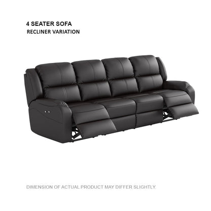 Alana Half Leather Cowhide 4 Seater Sofa