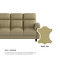 Helen Half Leather Cowhide 3 Seater With Chaise Sofa