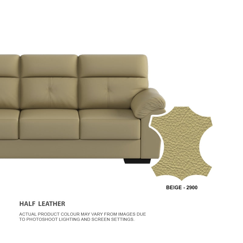 Henry Half Leather Cowhide 1 Seater Sofa
