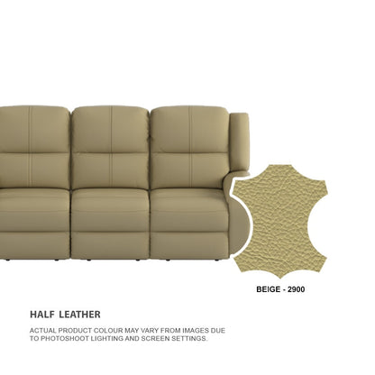 Alana Half Leather Cowhide 4 Seater Sofa