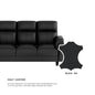 Helen Half Leather Cowhide 3 Seater With Chaise Sofa