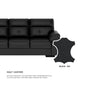 Henry Half Leather Cowhide 3 Seater Sofa