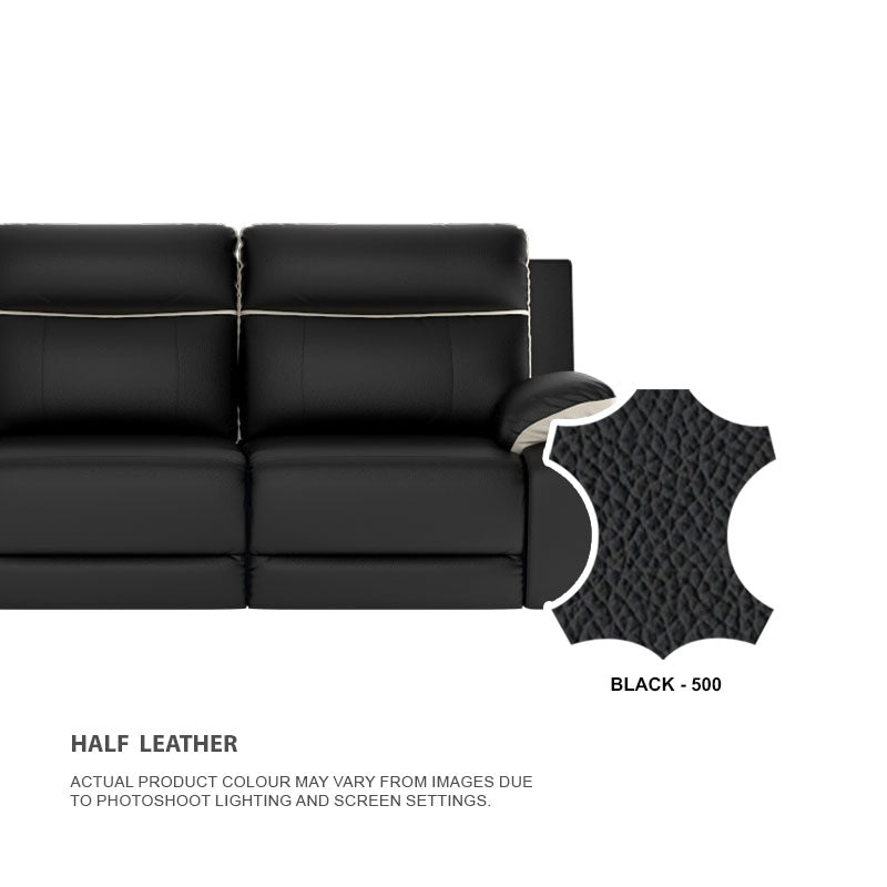 Nina Half Leather Cowhide 1 Seater Sofa