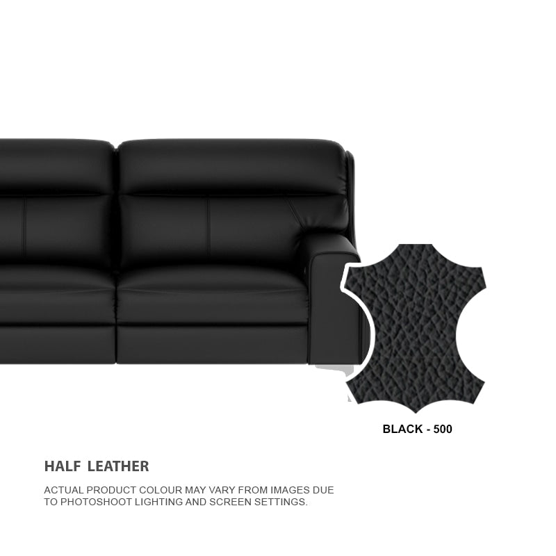 Clara Half Leather Cowhide 3 Seater Sofa