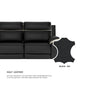 Nina Half Leather Cowhide 4 Seater Sofa