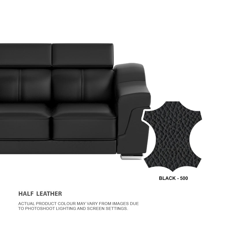 Lyla Half Leather Cowhide 3 Seater Sofa