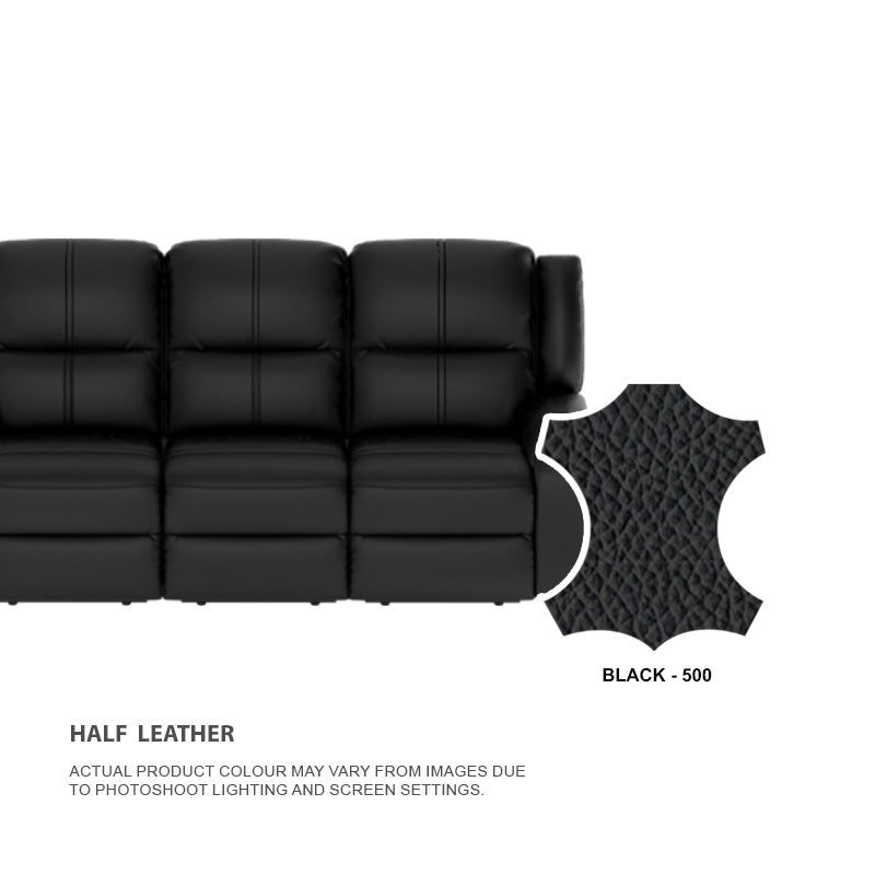 Alana Half Leather Cowhide 4 Seater Sofa