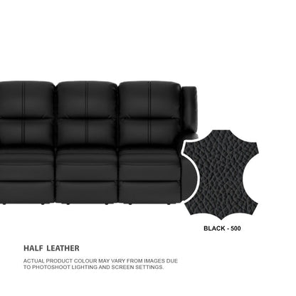 Alana Half Leather Cowhide 4 Seater Sofa