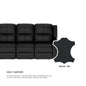 Alana Half Leather Cowhide 4 Seater Sofa