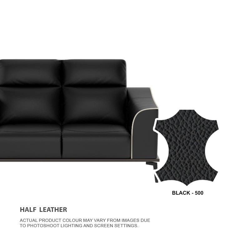 Gianna Half Leather Cowhide 3 Seater Sofa