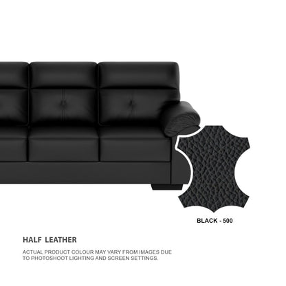 Henry Half Leather Cowhide 2 Seater Sofa