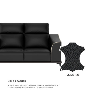 Gianna Half Leather Cowhide 1 Seater Sofa