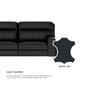 Clara Half Leather Cowhide 2 Seater Sofa