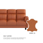 Helen Half Leather Cowhide 2 Seater Sofa