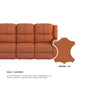 Alana Half Leather Cowhide 4 Seater Sofa
