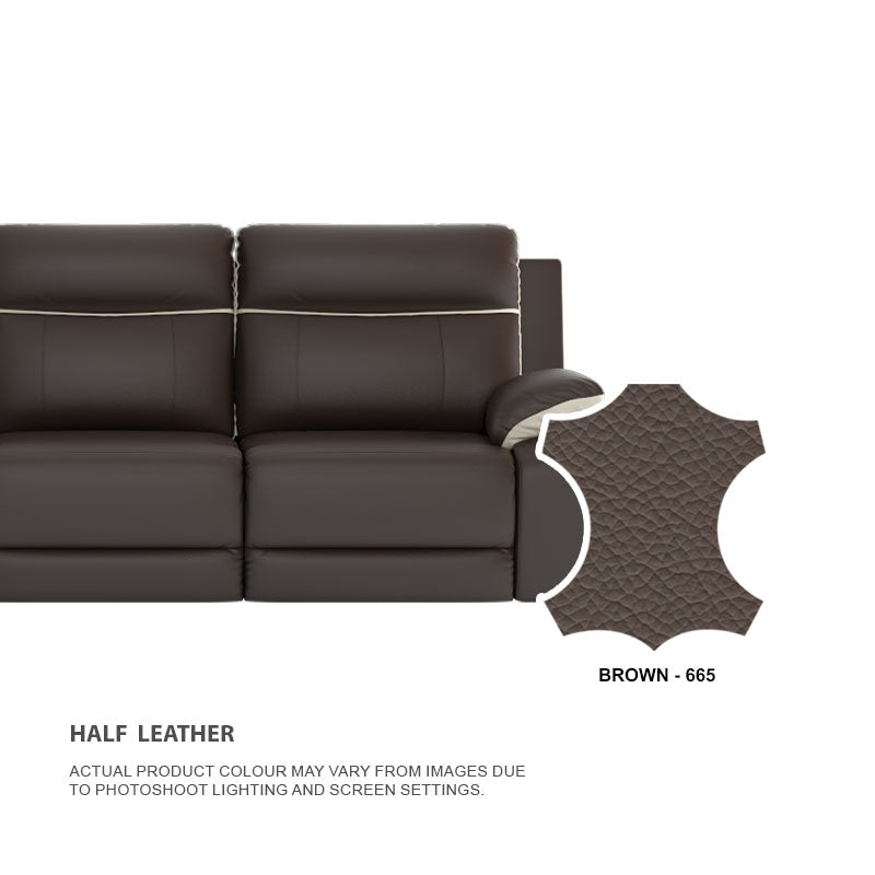 Nina Half Leather Cowhide 4 Seater Sofa