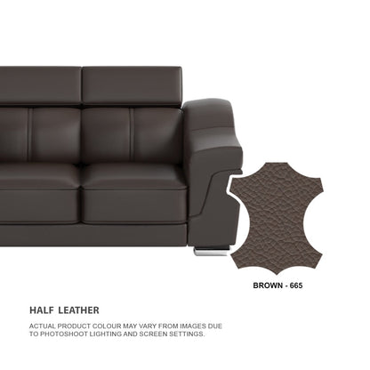 Lyla Half Leather Cowhide 2 Seater With Chaise Sofa