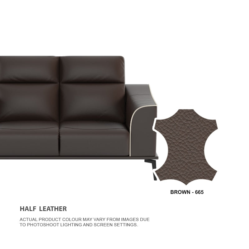 Gianna Half Leather Cowhide 1 Seater Sofa
