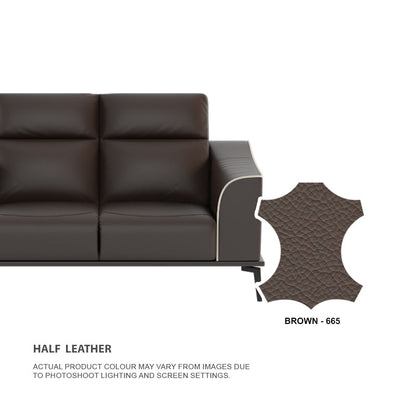Gianna Half Leather Cowhide 1 Seater Sofa