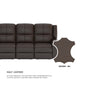 Alana Half Leather Cowhide 4 Seater Sofa
