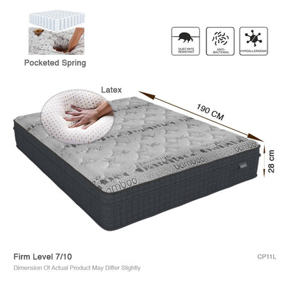 Snuz Foyle Bamboo Latex Pocketed Spring Mattress 11 Inch