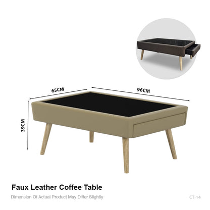 KAYDEN FAUX LEATHER COFFEE TABLE