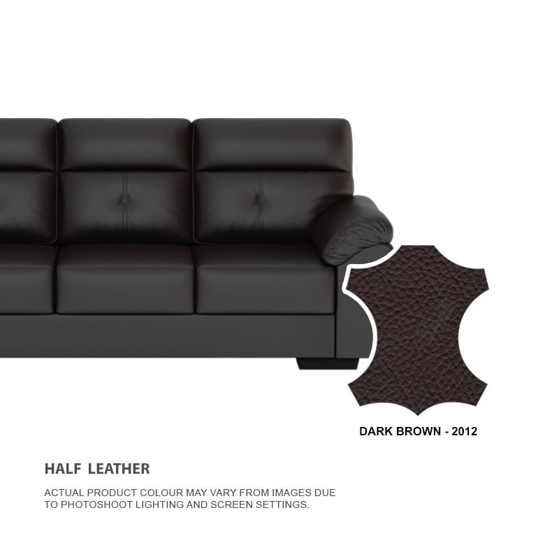 Henry Half Leather Cowhide 2 Seater Sofa