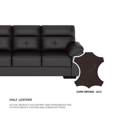 Henry Half Leather Cowhide 2 Seater Sofa