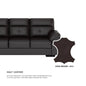 Henry Half Leather Cowhide 2 Seater Sofa