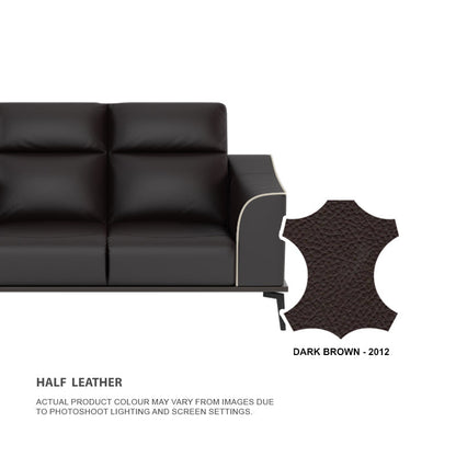 Gianna Half Leather Cowhide 1 Seater Sofa