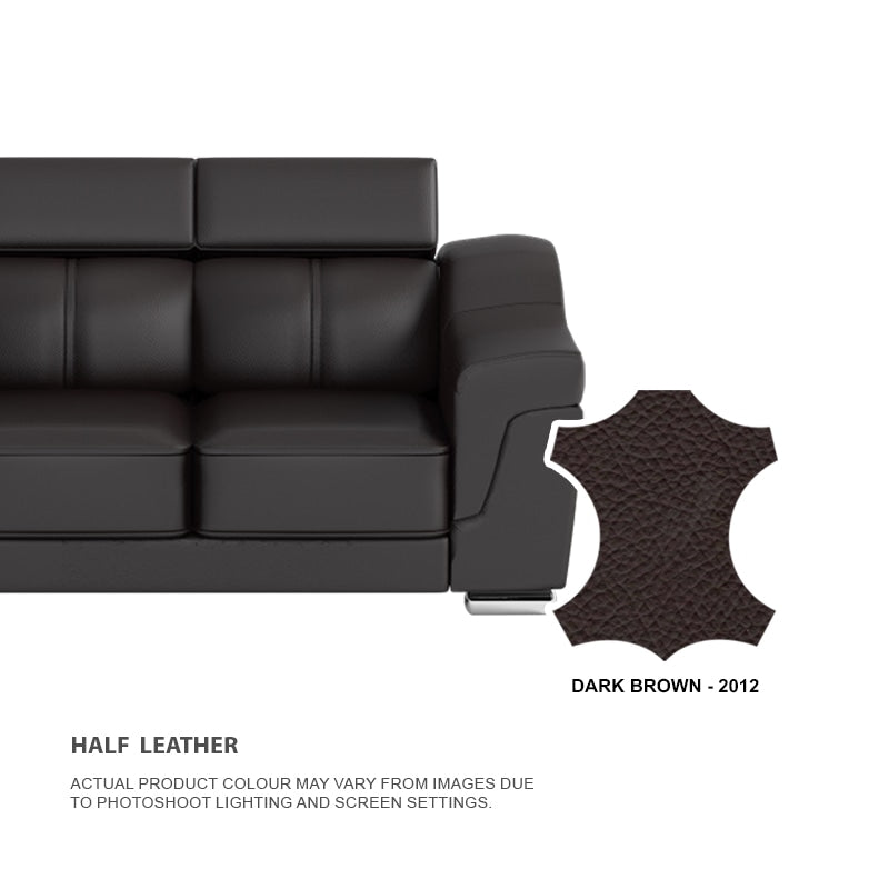 Lyla Half Leather Cowhide 3 Seater Sofa