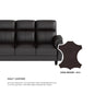 Helen Half Leather Cowhide 3 Seater With Chaise Sofa