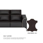 Gianna Half Leather Cowhide 2 Seater With Chaise Sofa