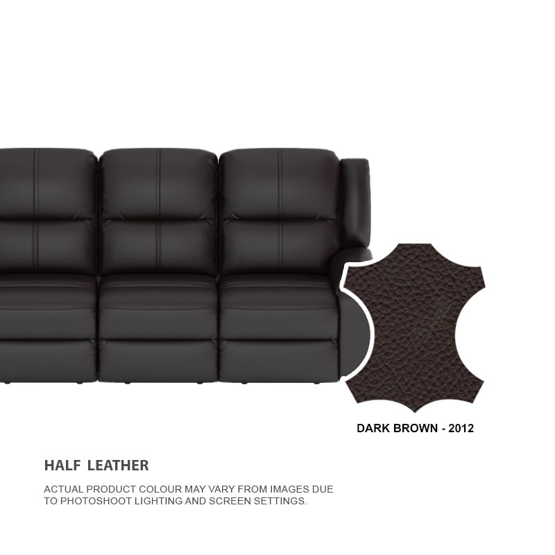 Alana Half Leather Cowhide 4 Seater Sofa