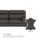 Clara Half Leather Cowhide 3 Seater Sofa