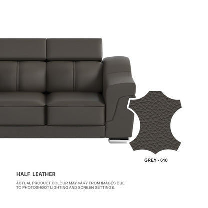 Lyla Half Leather Cowhide 2 Seater With Chaise Sofa