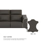 Gianna Half Leather Cowhide 1 Seater Sofa