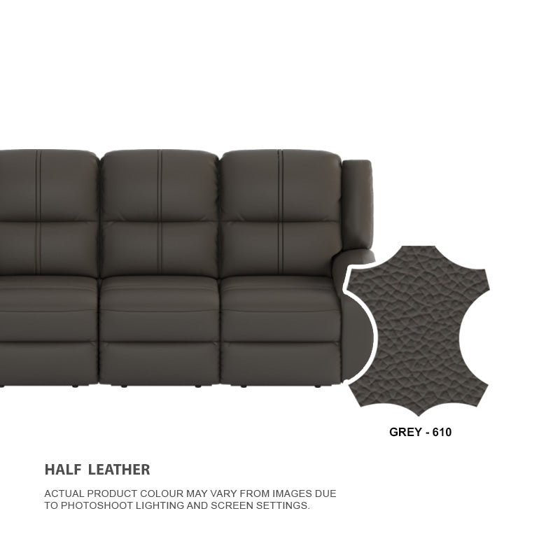 Alana Half Leather Cowhide 4 Seater Sofa