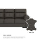 Henry Half Leather Cowhide 3 Seater Sofa