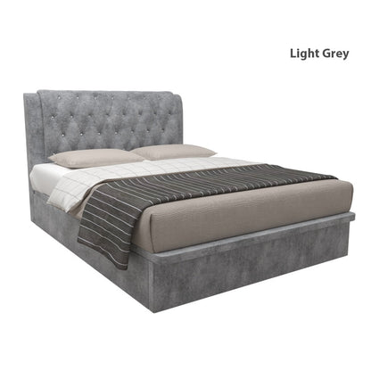 Hunter Velvet Fabric Storage Bed 16 Inch